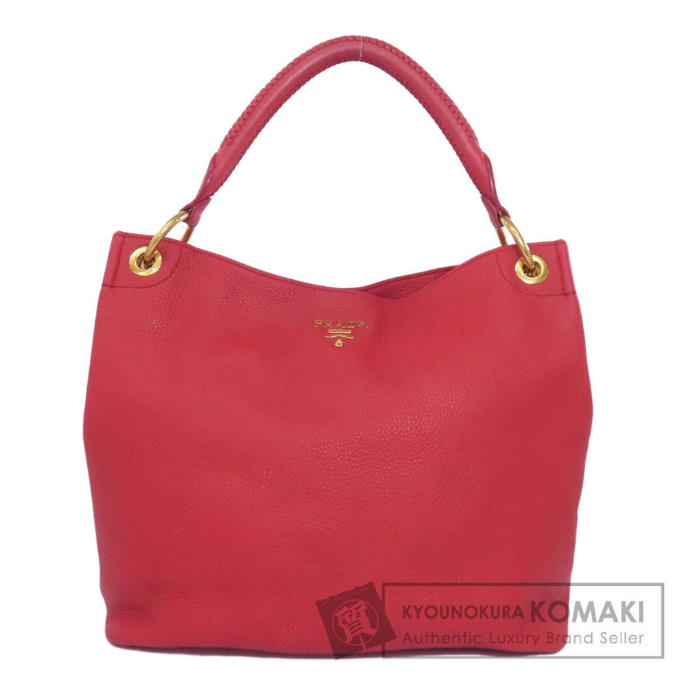 Prada Vitello Daino Hobo bag pebbled leather Red